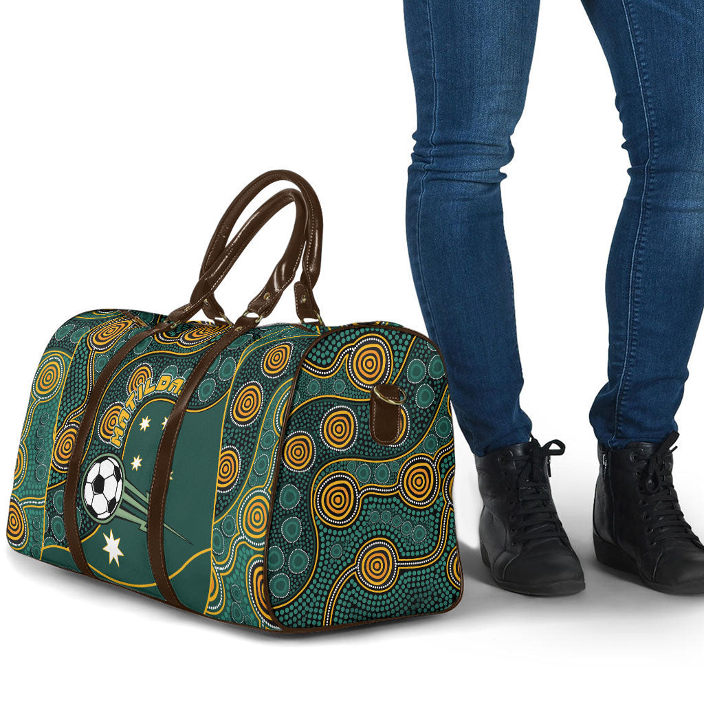 Matildas Game On Travel Bag Indigenous Dot Art Soccer Ball With Southern Cross Stars