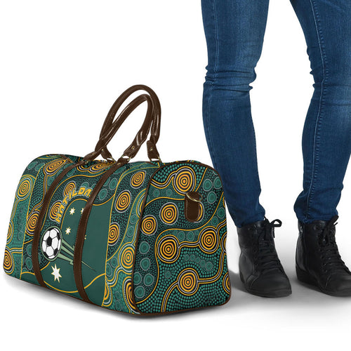 Matildas Game On Travel Bag Indigenous Dot Art Soccer Ball With Southern Cross Stars