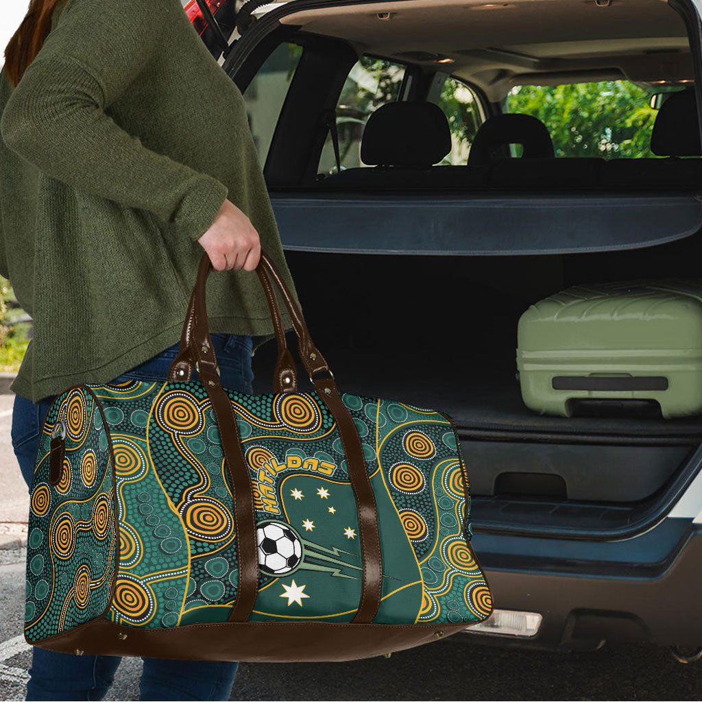 Matildas Game On Travel Bag Indigenous Dot Art Soccer Ball With Southern Cross Stars