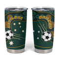 Matildas Game On Tumbler Cup Indigenous Dot Art Soccer Ball With Southern Cross Stars