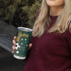Matildas Game On Tumbler Cup Indigenous Dot Art Soccer Ball With Southern Cross Stars