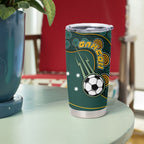 Matildas Game On Tumbler Cup Indigenous Dot Art Soccer Ball With Southern Cross Stars
