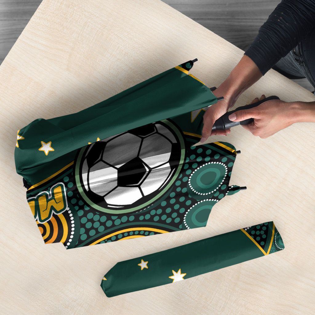 Matildas Game On Umbrella Indigenous Dot Art Soccer Ball With Southern Cross Stars