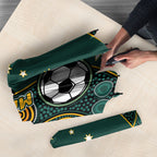 Matildas Game On Umbrella Indigenous Dot Art Soccer Ball With Southern Cross Stars