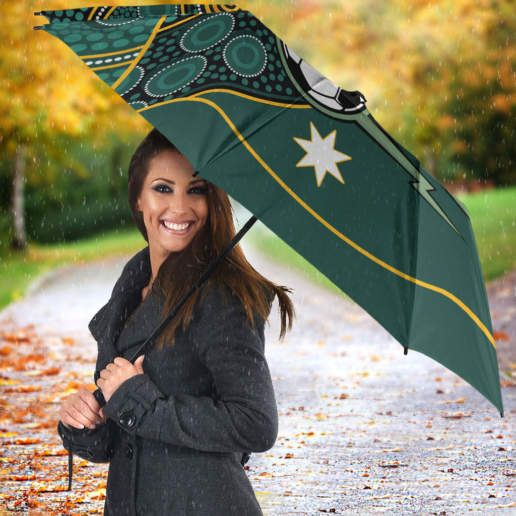 Matildas Game On Umbrella Indigenous Dot Art Soccer Ball With Southern Cross Stars