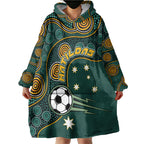 Matildas Game On Wearable Blanket Hoodie Indigenous Dot Art Soccer Ball With Southern Cross Stars