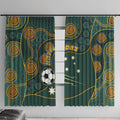 Matildas Game On Window Curtain Indigenous Dot Art Soccer Ball With Southern Cross Stars