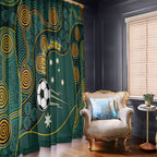 Matildas Game On Window Curtain Indigenous Dot Art Soccer Ball With Southern Cross Stars