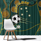 Matildas Game On Window Curtain Indigenous Dot Art Soccer Ball With Southern Cross Stars