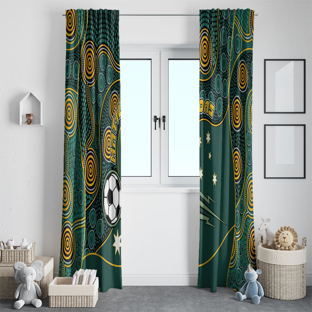 Matildas Game On Window Curtain Indigenous Dot Art Soccer Ball With Southern Cross Stars