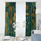 Matildas Game On Window Curtain Indigenous Dot Art Soccer Ball With Southern Cross Stars