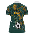 Matildas Game On Women Polo Shirt Indigenous Dot Art Soccer Ball With Southern Cross Stars