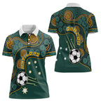 Matildas Game On Women Polo Shirt Indigenous Dot Art Soccer Ball With Southern Cross Stars