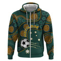 Matildas Game On Zip Hoodie Indigenous Dot Art Soccer Ball With Southern Cross Stars