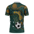 Matildas Game On Zipper Polo Shirt Indigenous Dot Art Soccer Ball With Southern Cross Stars