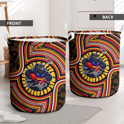 Adelaide Crows Laundry Basket Indigenous Monochrome Dot Art Mascot Style