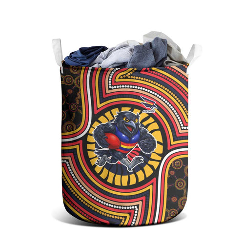 Adelaide Crows Laundry Basket Indigenous Monochrome Dot Art Mascot Style