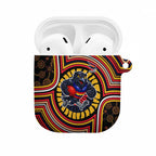 Adelaide Crows AirPods Case Indigenous Monochrome Dot Art Mascot Style