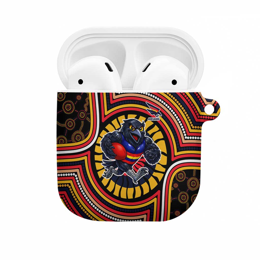 Adelaide Crows AirPods Case Indigenous Monochrome Dot Art Mascot Style
