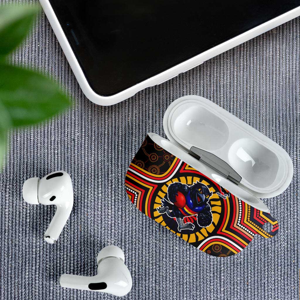 Adelaide Crows AirPods Case Indigenous Monochrome Dot Art Mascot Style