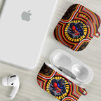 Adelaide Crows AirPods Case Indigenous Monochrome Dot Art Mascot Style