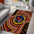 Adelaide Crows Area Rug Indigenous Monochrome Dot Art Mascot Style