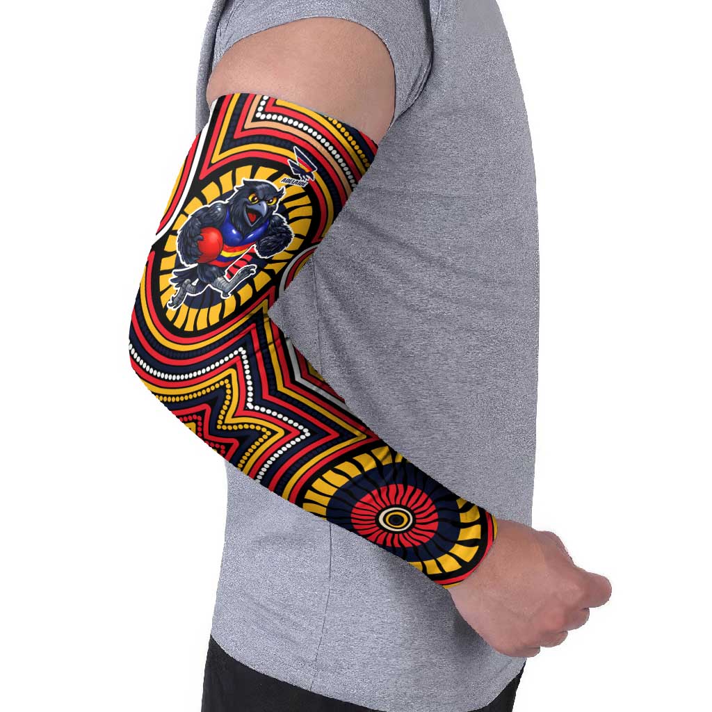Adelaide Crows Arm Sleeves Indigenous Monochrome Dot Art Mascot Style