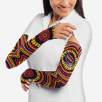 Adelaide Crows Arm Sleeves Indigenous Monochrome Dot Art Mascot Style