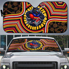 Adelaide Crows Auto Sun Shade Indigenous Monochrome Dot Art Mascot Style