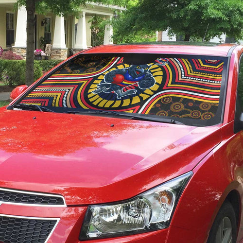 Adelaide Crows Auto Sun Shade Indigenous Monochrome Dot Art Mascot Style