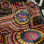 Adelaide Crows Back Car Seat Cover Indigenous Monochrome Dot Art Mascot Style