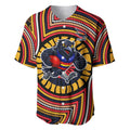 Adelaide Crows Baseball Jersey Indigenous Monochrome Dot Art Mascot Style
