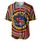 Adelaide Crows Baseball Jersey Indigenous Monochrome Dot Art Mascot Style