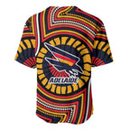 Adelaide Crows Baseball Jersey Indigenous Monochrome Dot Art Mascot Style