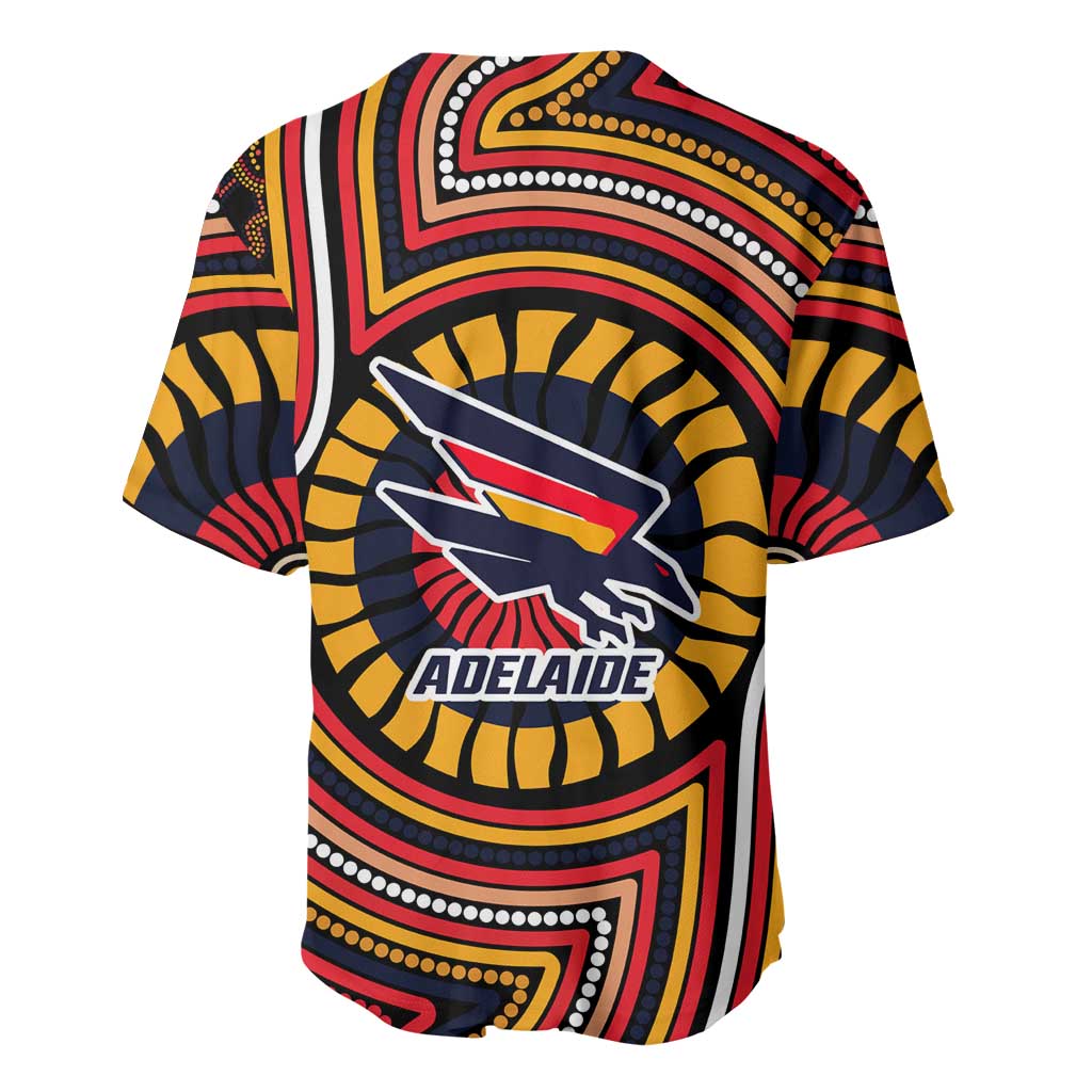 Adelaide Crows Baseball Jersey Indigenous Monochrome Dot Art Mascot Style