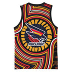 Adelaide Crows Basketball Jersey Indigenous Monochrome Dot Art Mascot Style