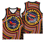 Adelaide Crows Basketball Jersey Indigenous Monochrome Dot Art Mascot Style