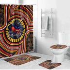 Adelaide Crows Bathroom Set Indigenous Monochrome Dot Art Mascot Style