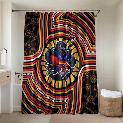 Adelaide Crows Bathroom Set Indigenous Monochrome Dot Art Mascot Style