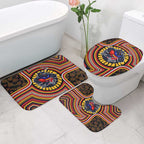 Adelaide Crows Bathroom Set Indigenous Monochrome Dot Art Mascot Style