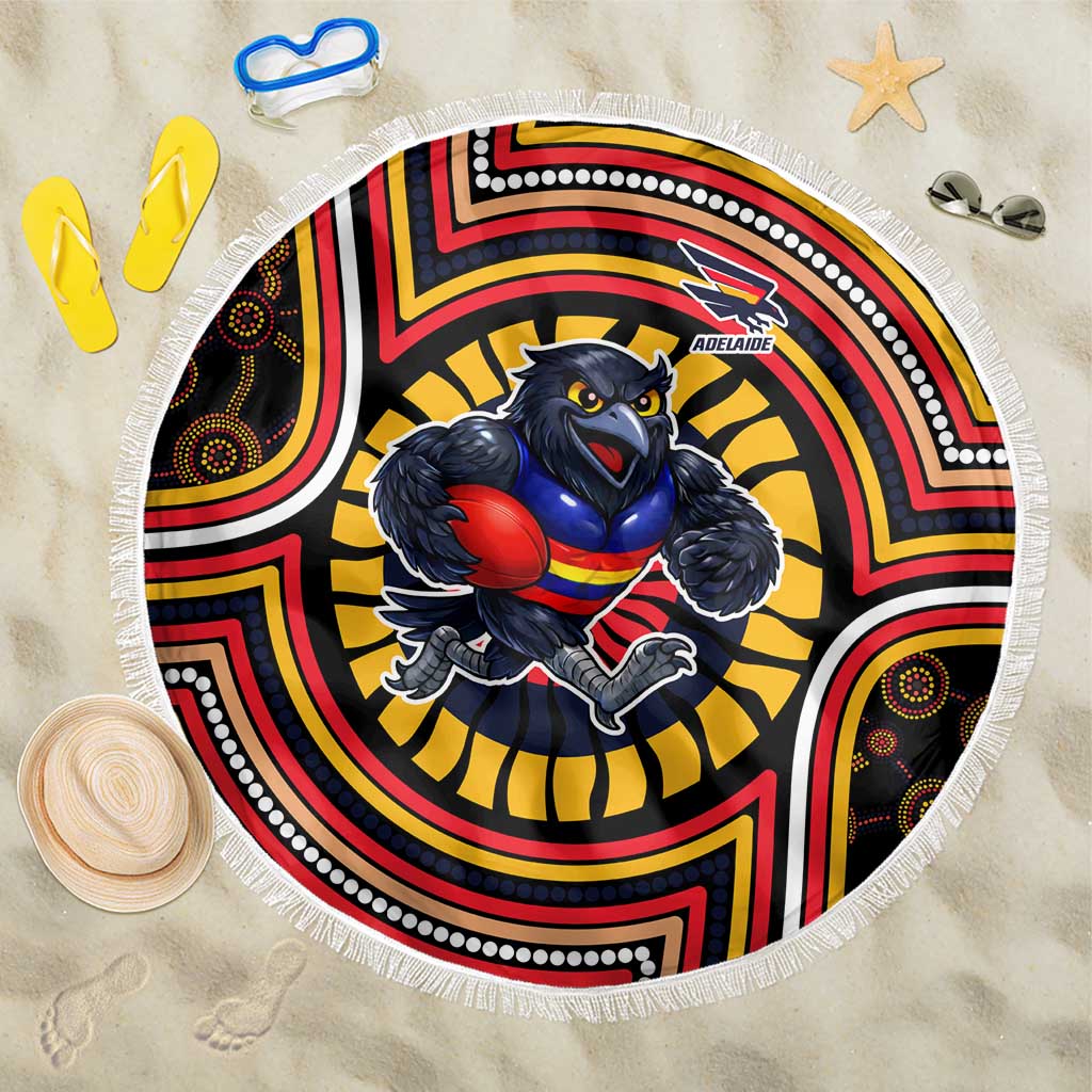 Adelaide Crows Beach Blanket Indigenous Monochrome Dot Art Mascot Style