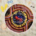 Adelaide Crows Beach Blanket Indigenous Monochrome Dot Art Mascot Style