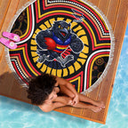 Adelaide Crows Beach Blanket Indigenous Monochrome Dot Art Mascot Style
