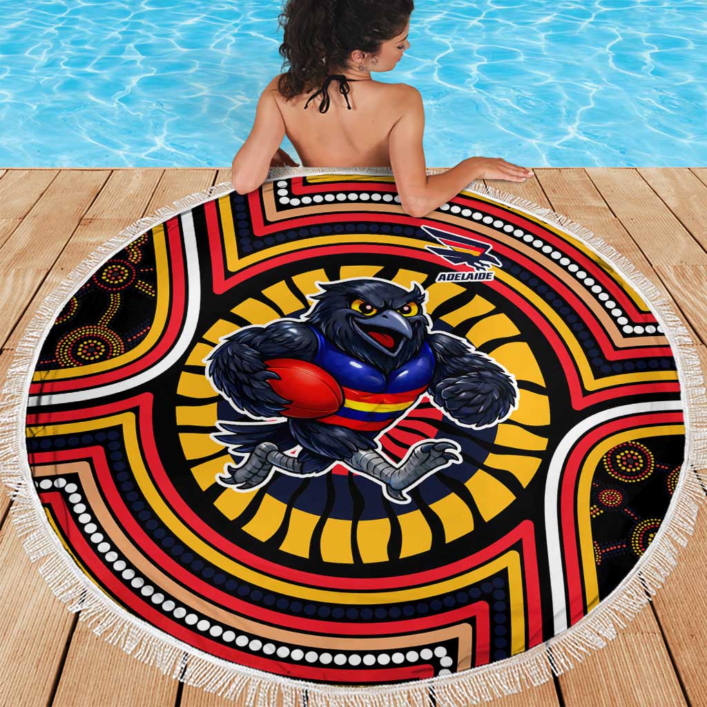 Adelaide Crows Beach Blanket Indigenous Monochrome Dot Art Mascot Style