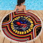 Adelaide Crows Beach Blanket Indigenous Monochrome Dot Art Mascot Style