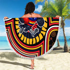 Adelaide Crows Beach Blanket Indigenous Monochrome Dot Art Mascot Style