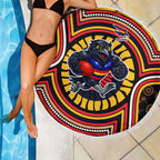 Adelaide Crows Beach Blanket Indigenous Monochrome Dot Art Mascot Style