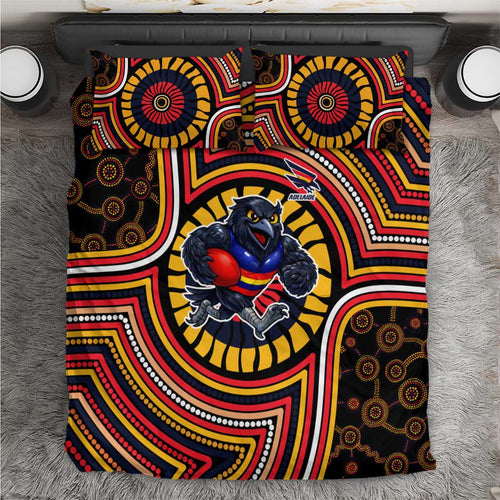 Adelaide Crows Bedding Set Indigenous Monochrome Dot Art Mascot Style