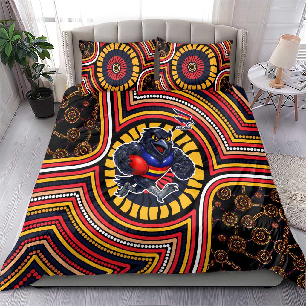 Adelaide Crows Bedding Set Indigenous Monochrome Dot Art Mascot Style
