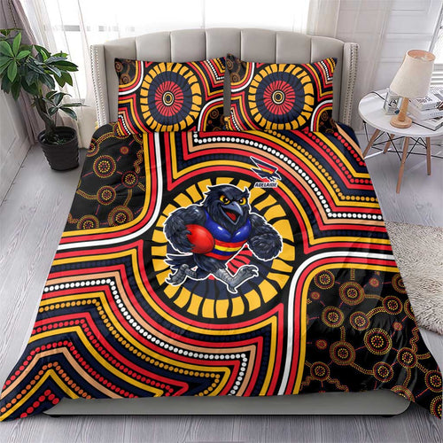 Adelaide Crows Bedding Set Indigenous Monochrome Dot Art Mascot Style